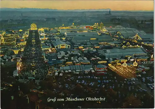 Ansichtskarte München Oktoberfest Wies`n aus der Vogelschau-Perspektive 1987