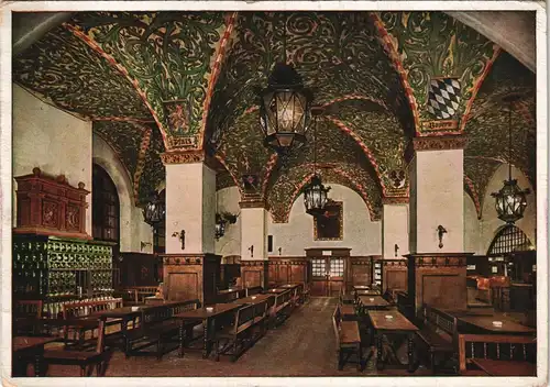 Ansichtskarte München Parterre-Räume Hofbräuhaus 1940