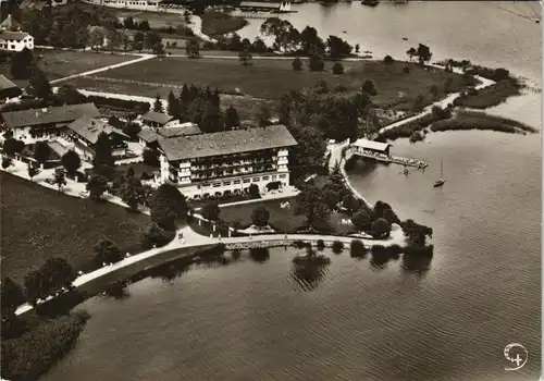 Ansichtskarte Bad Wiessee Kurhotel Lederer vom Flugzeug aus, Luftbild 1960