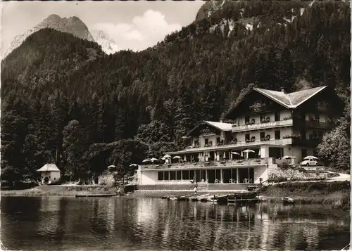 Ramsau bei Berchtesgaden See Berg Panorama mit Seehotel Gamsbock 1964