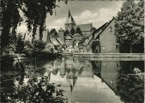 Mölln (Schleswig-Holstein) Mühlenteich mit Blick auf d. Dom 1980/1970