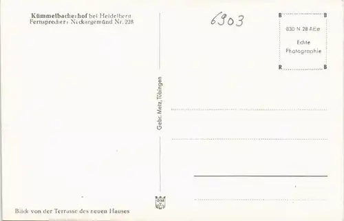 Heidelberg Kümmelbacherhof bei Heidelberg Umland-Ansichten 1950