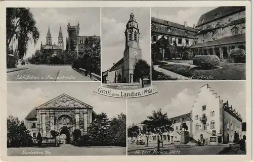 Ansichtskarte Landau in der Pfalz Mehrbild-AK mit Stadtteilansichten 1940