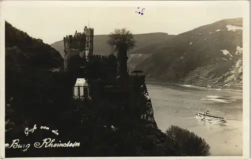 Ansichtskarte Bingen am Rhein Burg / Schloss Rheinstein Rhein Panorama 1929