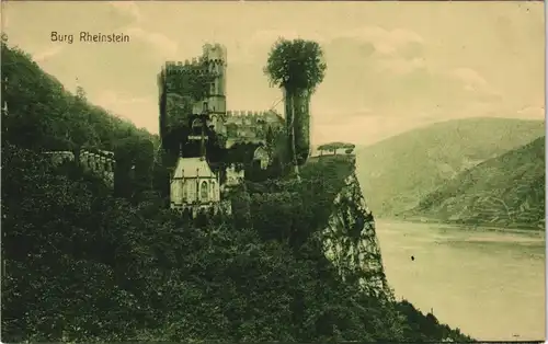 Ansichtskarte Bingen am Rhein Burg (Castle) Schloss Rheinstein am Rhein 1910