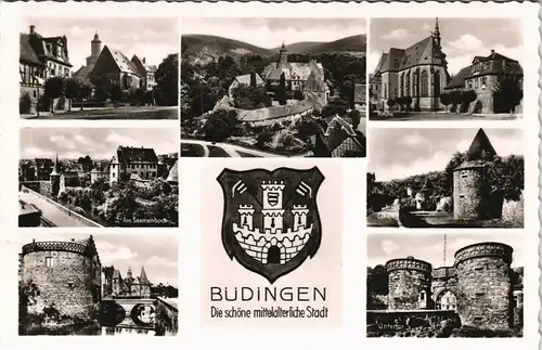 Ansichtskarte Büdingen Mehrbild-AK mit Stadtteilansichten 1960