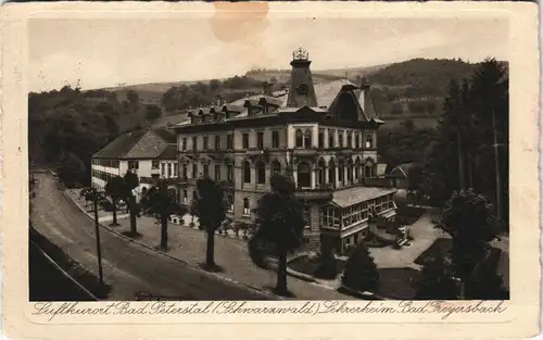 Ansichtskarte Bad Peterstal-Griesbach Straßenpartie am Lehrerheim 1940