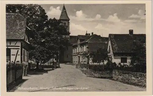 Scherzheim-Lichtenau (Baden) Straßenpartie - Kriegerdenkmal 1929