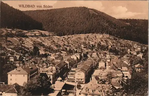 Ansichtskarte Bad Wildbad Stadtpartie 1909