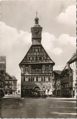 Ansichtskarte Künzelsau Partie am Rathaus 1962