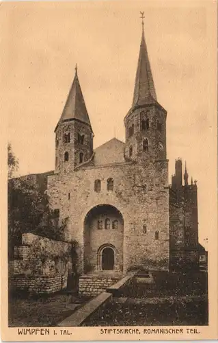 Ansichtskarte Bad Wimpfen Stiftskirche - romanischer Teil 1922