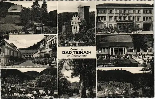 Ansichtskarte Bad Teinach-Zavelstein MVB: Straßen, Hotels, Stadt, Ruine 1963