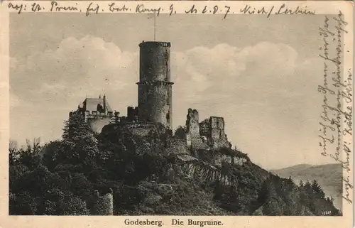 Ansichtskarte Bad Godesberg-Bonn Godesburg gel. Feldpost 1916