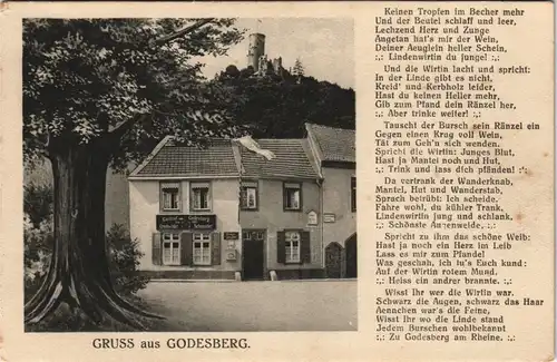 Ansichtskarte Bad Godesberg-Bonn Gasthof zur Lindenwirtin - Text 1926