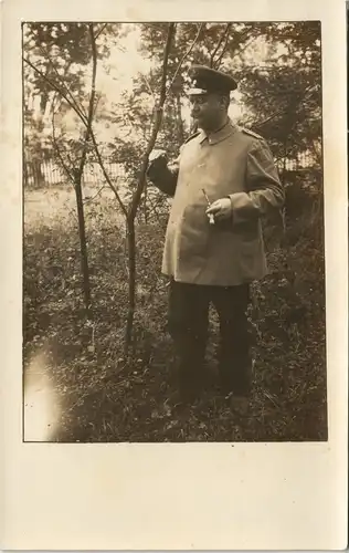 Militär & Soldatenleben höherrangiger Soldat Privatfoto-AK 1. WK 1915 Privatfoto