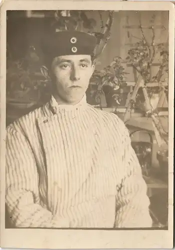 Foto-AK Militär im 1. WK, Soldat Soldier 1915 Privatfoto Militär-Briefstempel