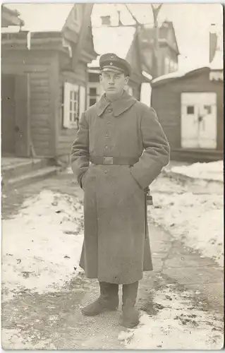 Foto-AK Militär im 1. WK Fotografie eines Soldaten 1915 Privatfoto