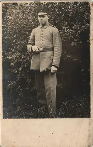 Foto-AK Militär im 1. WK Kriegsfoto eines Soldaten 1914 Privatfoto