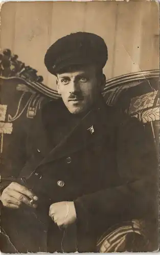 Militär 1. WK World War Photo Soldat im Mantel, Soldier 1915 Privatfoto