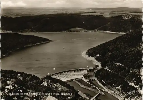 Ansichtskarte Hemfurth-Edersee-Edertal Luftbild Edertalsperre 1972