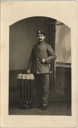 Ansichtskarte  1. WK War Photo Soldat, Atelier-Foto aus Minden W. 1915