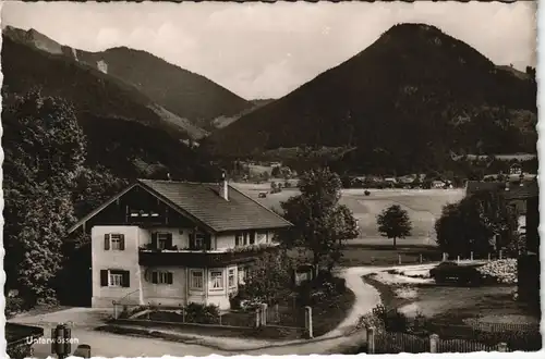 Ansichtskarte Unterwössen Dorf Partie mit Wohnhaus 1956