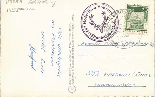 Ansichtskarte Ettenhausen Mehrbild-AK mit Ortsansichten u. Achental 1968