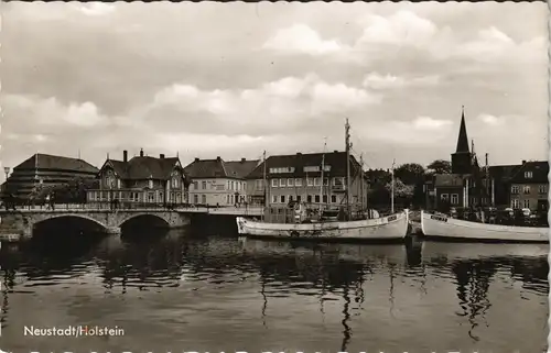 Ansichtskarte Neustadt (Holstein) Partie am Hafen 1963