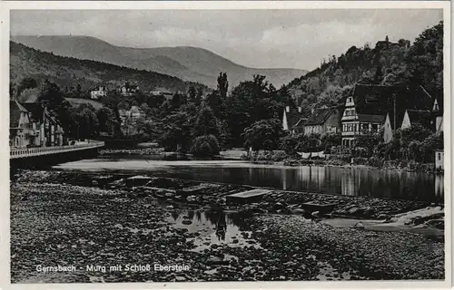 Ansichtskarte Gernsbach Murg mit Eberstein 1932