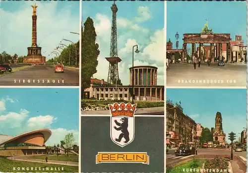 Berlin Stadtteilansichten mit Siegessäule, Kurfürstendamm uvm. 1963