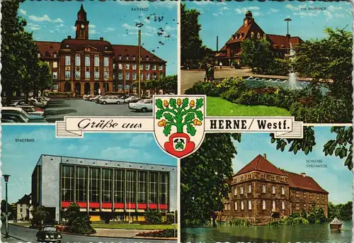 Ansichtskarte Herne Mehrbild-AK mit Stadtteilansichten 1967