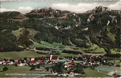 Ansichtskarte Aschau im Chiemgau Panorama-Ansicht mit Kampenwand 1961