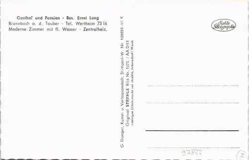 Ansichtskarte Bronnbach-Wertheim Luftbild 1963