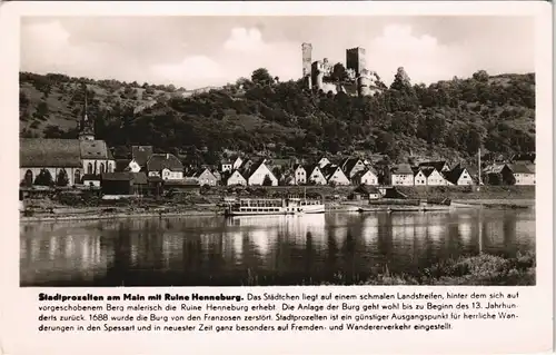 Ansichtskarte Stadtprozelten Stadtpartie, Dampfer 1958