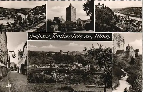 Ansichtskarte Rothenfels MB: Burg, Straßen 1963