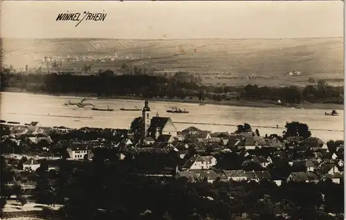 Oestrich-Winkel Panorama-Ansicht Echtfoto-AK Blick zum Rhein 1930