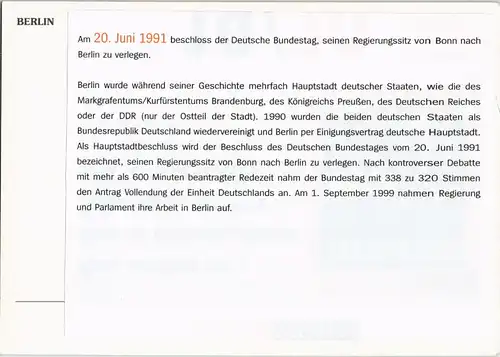 Berlin Stadtteilansichten Sonder-AK anlässlich Bundestag-Verlegung 1991