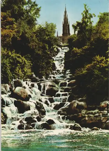 Berlin Nationaldenkmal für die Befreiungskriege mit Wasserfall 1970