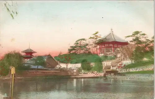 Postcard China (Allgemein) Landschaft und Tempel in Chine China 1909