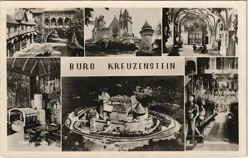 Ansichtskarte Leobendorf Burg Kreuzenstein Mehrbild-AK mit 6 Ansichten 1951