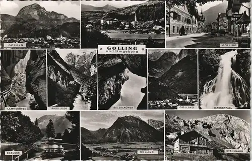 Golling an der Salzach Mehrbildkarte mit Orts- und Umland-Ansichten 1960