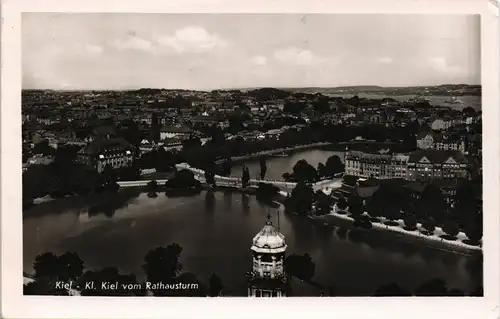 Ansichtskarte Kiel Stadt vom Rathausturm 1955