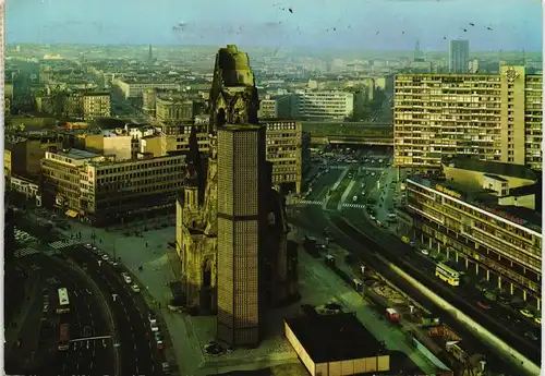 Charlottenburg-Berlin Kaiser-Wilhelm-Gedächtniskirche, Blick  Zentrum 1972
