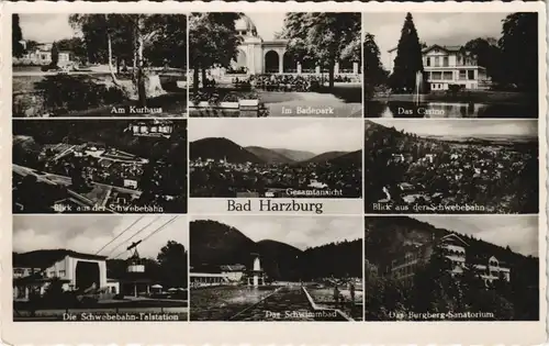Ansichtskarte Bad Harzburg MB: Totale, Kurhaus, Casino, Schwebebahn 1962