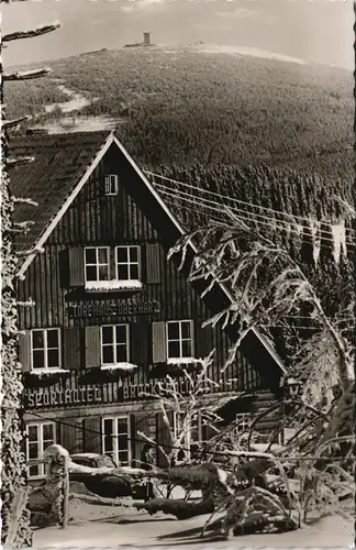 Ansichtskarte Torfhaus (Harz)-Altenau Sporthotel Brockenblick im Winter 1953