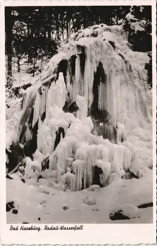 Ansichtskarte Bad Harzburg vereister Radau-Wasserfall 1956