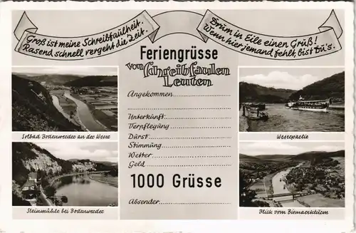 Ansichtskarte Bodenwerder Stadt, Weserpartie 1963