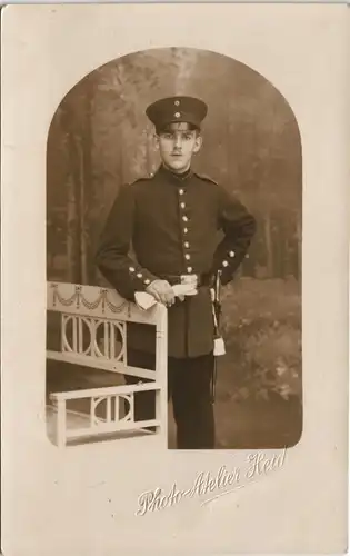 1. Weltkrieg Militär Soldat Atelier-Foto aus Rastatt 1917 Privatfoto