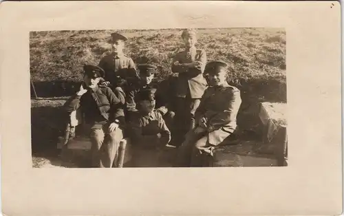 1. Weltkrieg Militär Soldaten Gruppenfoto im Felde 1915 Privatfoto