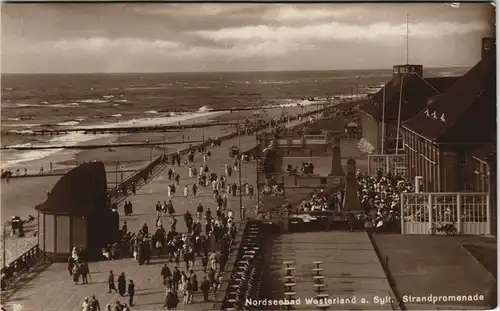Ansichtskarte Westerland-Gemeinde Sylt Strandpromenade 1928